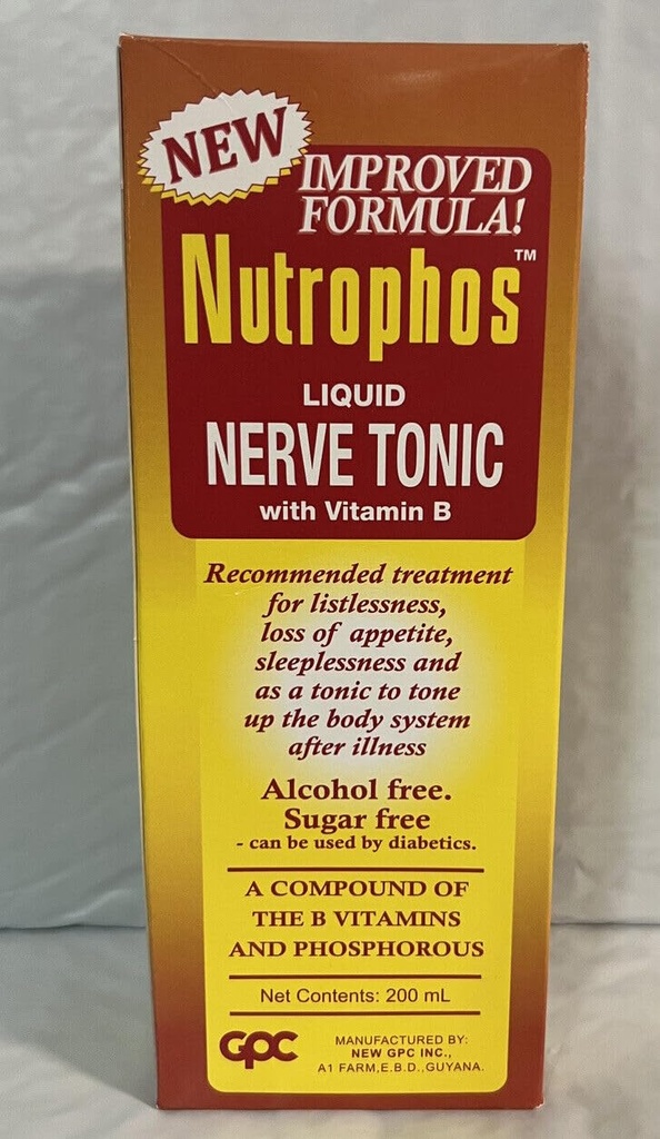 Liquid Nerve Tonic with Vitamin B 200ml, 8 Fl Oz (Pack of 1)