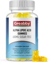Alpha Acide lipoïque 600mg Gummies, sucre sans sucre R Supplément acide lipoïque pour le traitement antioxydant et le système nerveux, Brian & santé de la peau, ananas, 60 comte