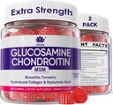 Glucosamine Chondritine Gommies, Supplément sans sucre Glucosamine Chondritine MSM, Extra Force avec Boswellia Turmeric, Collagène hydrolysé et acide hyaluronique, Bone Health pour les hommes et les femmes, 120 Cts