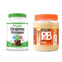 Orgaine en poudre de protéines végétales biologiques, chocolat fudge 2 lbs + PBfit Original 30 oz