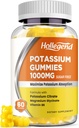 Gommies de potassium 1000mg, Maximiser l'absoption de potassium mélange avec la vitamine B6 Magnésium, supplément de citrate de potassium pour les adultes, sans sucre, 60 Compte