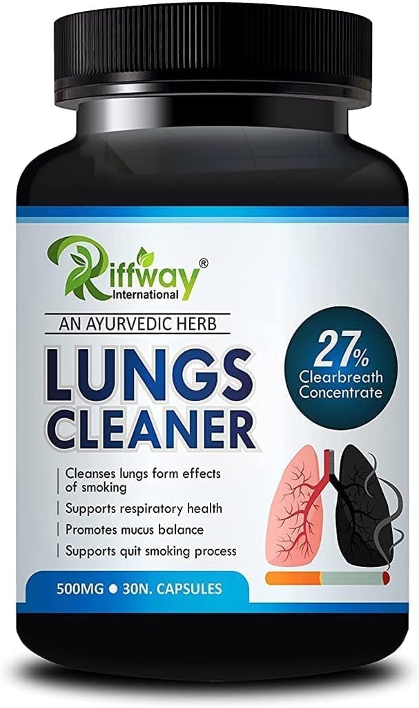 Lungs Cleaner Ayurvedic Capsules for Detox for Smokers, Cleanses and Detoxifies Lungs, 30 Capsules