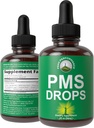 SPM Relief 9-en-1 Supplément gouttes liquides. 9 ingrédients à base de plantes pour soutenir la douleur des crampes pendant la période pour les femmes. Végétaux, Zéro vitamines du sucre avec des baies d'arbre chaste biologique, écorce de crampe, racine de Yam, feuille de lait