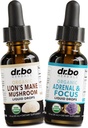 Lions Mane Mushroom & Adrénal Drops - Bio Lions Mane Mushroom Liquid Tincture & Adrénal and Focus Suppléments gouttes, brouillard, supplément santé du cerveau - Bio Lions Extrait Cortisol Support