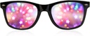 GloFX Black Frame Star Diffraction Glass – Laser gravé pour les effets lumineux étoilés stupéfiants, flexibles et durables, parfait pour les raves et festivals