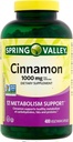 Supplément de cannelle de Spring Valley 1000mg, 400 Capsules végétariennes, contient Cassia, pas Ceylan. Supplément à base de plantes pour le bien-être général. Luall