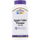 Vinaigre de cidre de pomme du 21e siècle, 300 mg, 250 comprimés