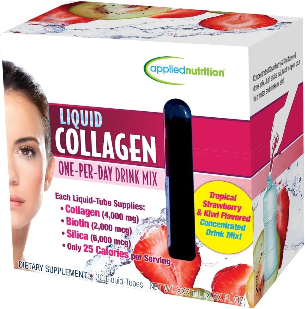 Nutrition appliquée Mélange de boissons de collagène liquide 4000 mg, 30 tubes