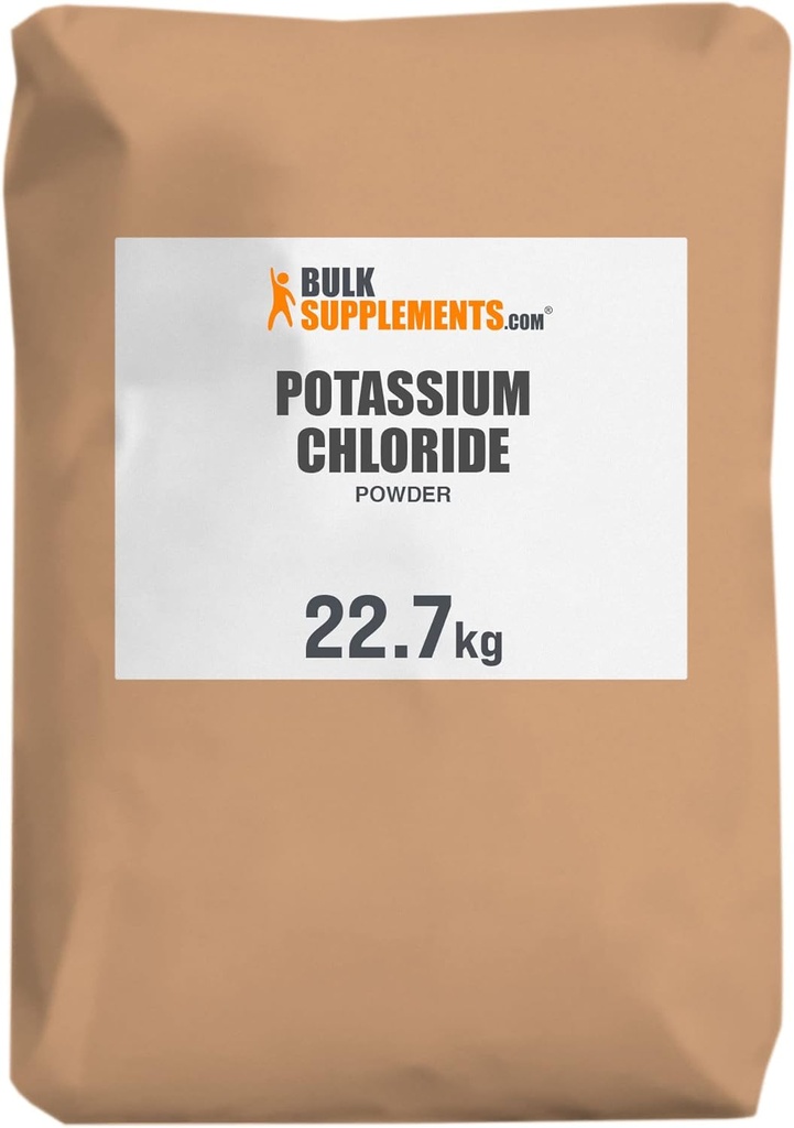 BulkSupplements.com Poudre de chlorure de potassium - Substitut de sel de chlorure de potassium - Sans gluten, 200mg par portion, 22,7g (50 lb) (paquet de 1)