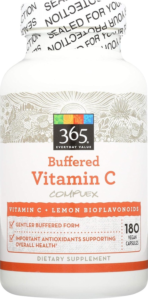 365 par le marché des aliments entiers, vitamine C buvée avec bioflavonoïdes 500mg, 180 Nombre