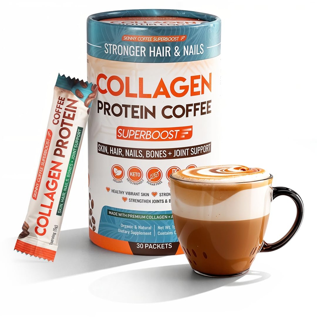 La poudre de peptides de café aux protéines collagènes – pour une meilleure concentration, énergie, digestion, bloom et immunité pour les femmes et les hommes