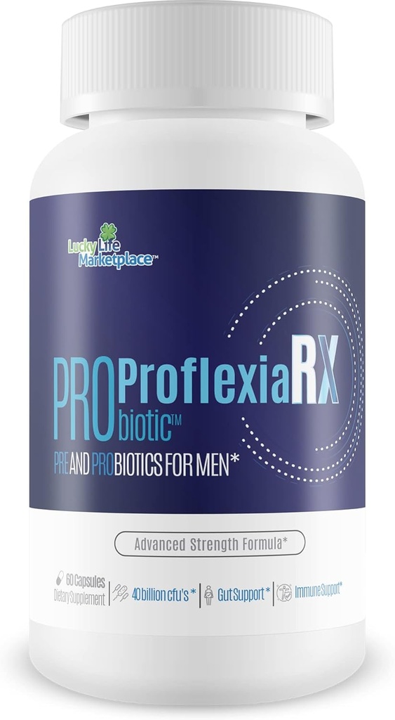 Probiotic Proflexia Rx Male Formula - Notre meilleure formule masculine avec prébiotiques et plus de 40 milliards de CFU de probiotiques - Soutenir votre santé masculine avec ce probiotique naturel pour les hommes