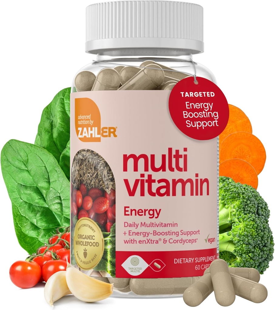 Zahler - Daily Multivitamin for Women & Men with Energy Vitamins, Minerals & Iron (60 Count) Kosher Men & Womens Multivitamins for Healthy Energy - Multi Vitamins for Adults - Made in USA Supplements