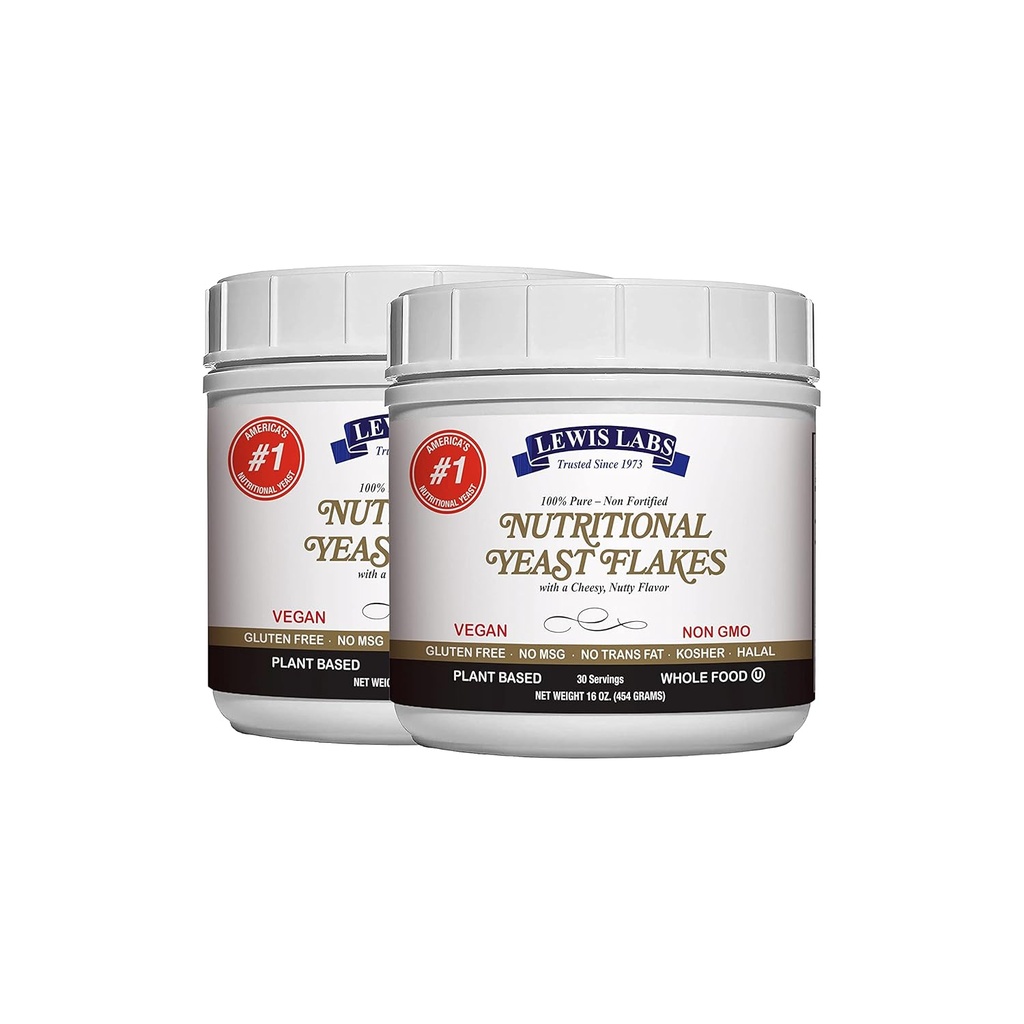 Assaisonnement de levures nutritives, Nooch pour substitut de poudre de fromage végétalien, 2 lb, 100% pur non fortifié, non sucré - sans casher, sans gluten, sans OGM, protéines végétales, sans lait