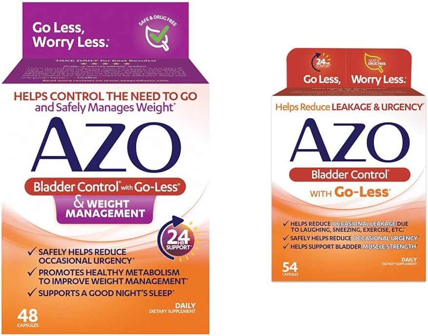 AZO Bladder Control avec Go-Less® & Weight Management Dietary Supplément & Bladder Control avec Go-Less Daily Supplément