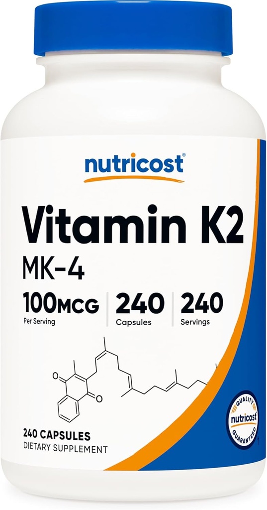 Nutricost Vitamine K2 (MK4) 240 Capsules (100mcg) - Sans gluten et sans OGM