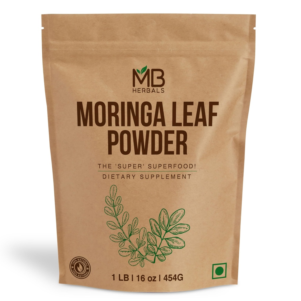 MB Herbals Moringa Poudre de feuille 1 lb / 16 oz (454 grammes)
