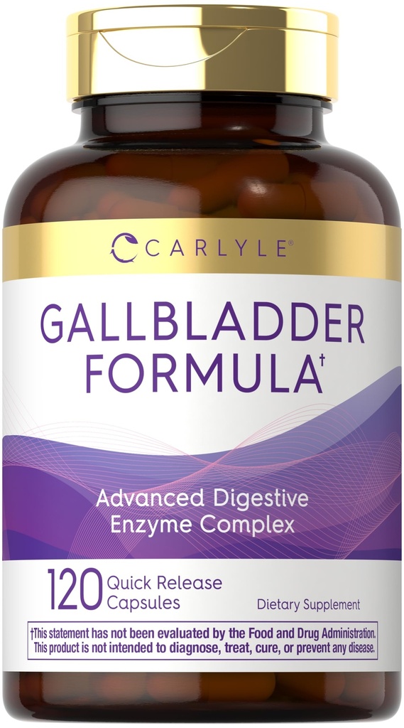 Carlyle Gallbladder Supplément de 120 capsules à libération rapide Complexe enzymatique digestif complet