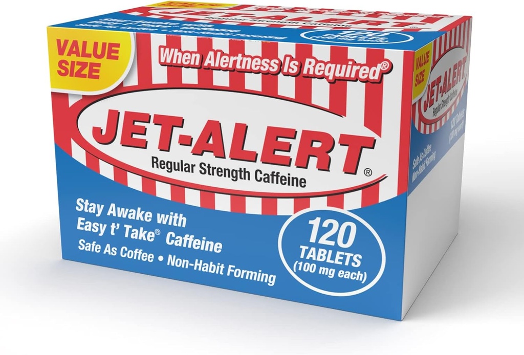 Jet-Alert 100 MG Chaque onglet de caféine 120 compte