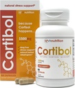 VH Nutrition CORTIBOL de Cortisol Gestionnaire* Supplément de Cortisol Résistance maximale Soutien adrénal* pour hommes et femmes de Rhodiola, Cordyceps et Eleuthero de 60 capsules