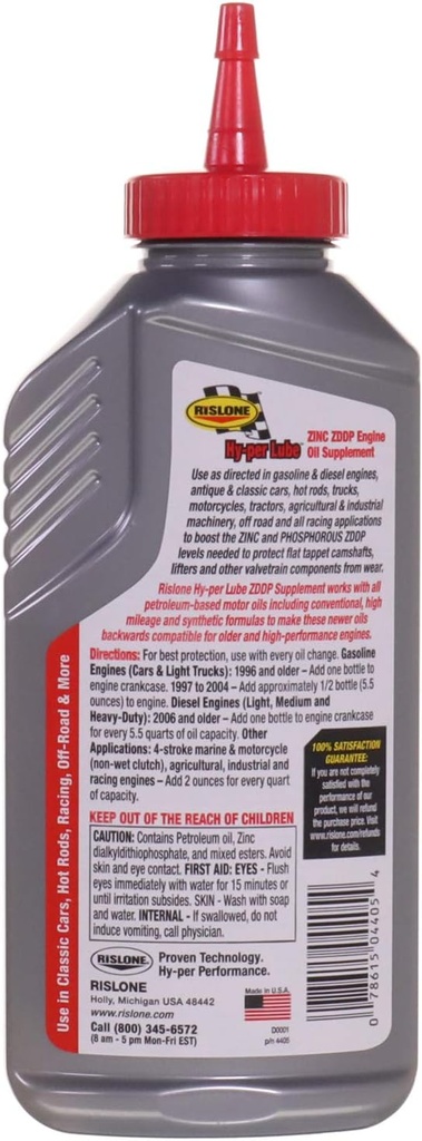 Rislone Hy-per Lube Zinc ZDDP Supplément - 11 onces (paquet de 2)