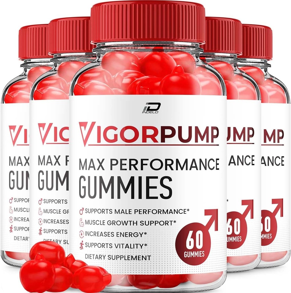 Gummies de pompe de Vigor pour les hommes – VigorPump mâle Gummies Supplément tout naturel, Gummies de pompe de Vigor Avis (5 Pack - 300 Gummies)