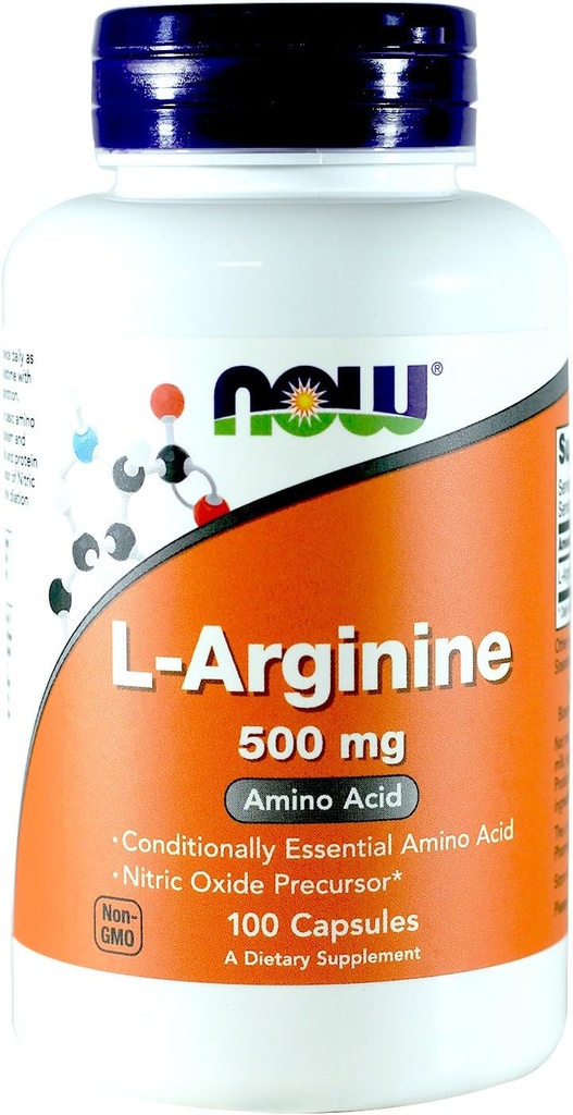 Maintenant Aliments Arginine 500mg, 100 Capsules (paquet de 2)