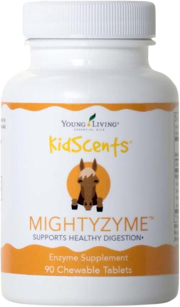 Young Living KidScents MightyZyme Comprimés à mâcher - 90 ct - Supplément enzymatique digestif pour enfants - Soutien à la digestion naturelle pour enfants - Produits amis des enfants