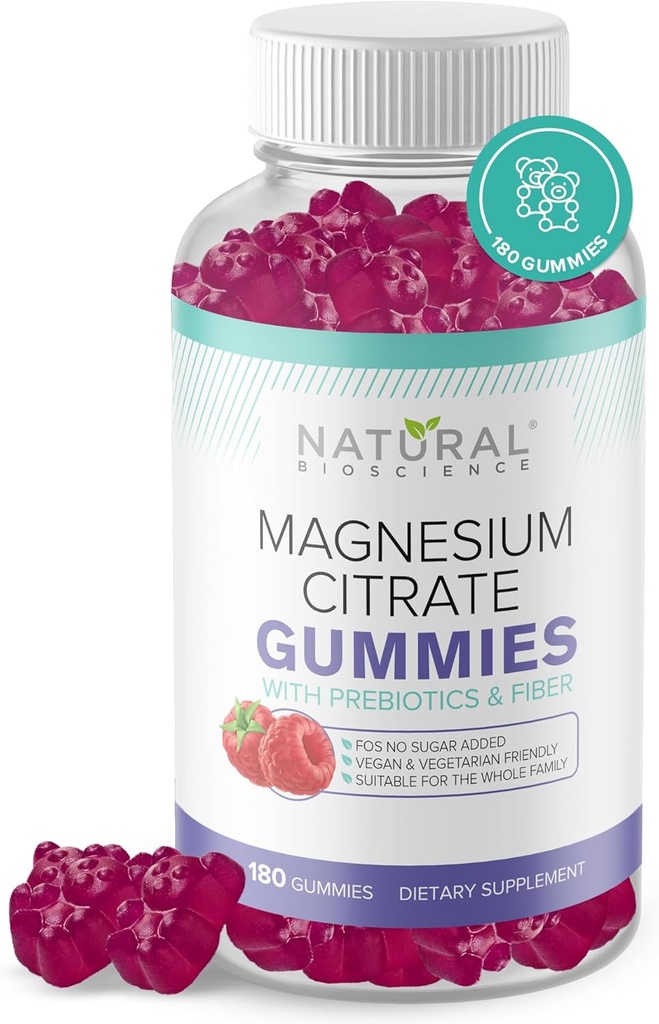 Gommies de magnésium sans sucre - Gummies anti-stress calmantes, supplément de magnésium pour soutenir le stress, le sommeil, la santé cardiaque, les nerfs, les muscles et les os, les enfants, les adultes, végétalien, haute absorption, non-OGM