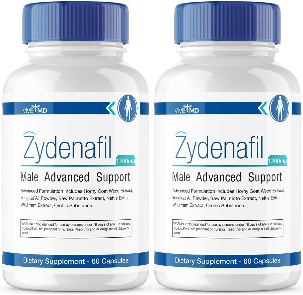 VIVE MD Zydenafil Pills pour hommes Formule avancée - Zydenafil Pills mâles - Zydenafil 1200mg pour la force maximale avec Tongkat Ali, Saw Palmetto, en chaleur de chèvre Avis (2 Pack)