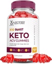 Laboratoires justifiés X10 Boost Keto ACV Apple Cider Vinegar Boost Formulé avec Pomegranate Beet Juice Powder B12 Vegan Non OGM 60 Gummies