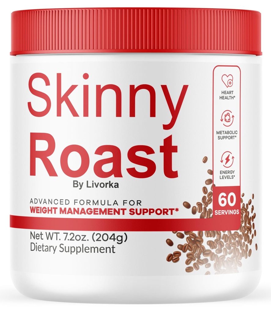 Skinny Roast - Skinny Roast Coffee Advanced Formula, Poudre Organique Officielle SkinnyRoast, Supplément Soutenir Mode de vie sain - Formule Naturelle Premium, 60 portions pour 1 mois
