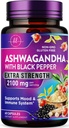 Ashwagandha 2 100 mg - Suppléments Ashwagandha pour les femmes dans les capsules de Veggie avec extrait de poudre et de racine, poivre noir pour haute absorption, à base végétale, non-OGM, mis en bouteille aux États-Unis - 60 capsules de Veggie