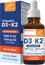 Les gouttes de vitamine D3 K2 de Sandhu pour les adultes: 5000 UI D3 liquide, 120 mcg K2 Supplément 1 Fl Oz (paquet de 1) , D3K2 soutient l'absorption supérieure, l'énergie, l'immunité, la santé musculaire pour les hommes et les femmes