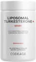 Codeage Turkestérone Supplément, 4 mois d'alimentation, Hydroxypropyl-β-Cyclodextrine, Livraison liposomique, Sports, Pré et post-entraînement, Ajuga Turkestanica, Vegan, Sans gluten, Non-OGM - 120 capsules
