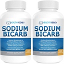 Bicarbonate de sodium 650mg Capsules de libération retardée pour soutenir la fonction rénale normale et supplément de rein. Bicarbonate de sodium pour le soulagement de l'acide, alcalinité 120 pilules 2-pack