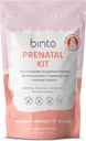 Kit prénatal Binto - Suppléments 4-en-1 pour une maman et un bébé en santé - 30 jours d'approvisionnement - Multivitamine, probiotiques, fer, DHA, folate méthylé et acide folique - Non-OGM, sans gluten, végétarien