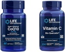 Extension de vie Super Ubiquinol CoQ10 60 Softgels et vitamine C et bio-quercétine Phytosome 250 comprimés pour le coeur, l'énergie cellulaire, l'immunité et le soutien sanitaire global