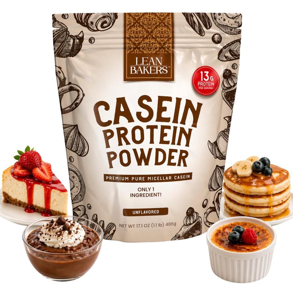 Pure Micellar Casein Protein Powder for Baking – 100% Unflavored & Sugar-Free | Keto, Low Carb & Gluten-Free | Slow-Release Night Protein for Muscle Recovery | 1.1lb – High Protein Flour Replacement