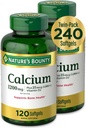 Nature's Bounty Calcium 1200 mg avec vitamine D3 - Bone Health Softgels, Calcium et supplément de vitamine D, 120 Ct (2-Pack)