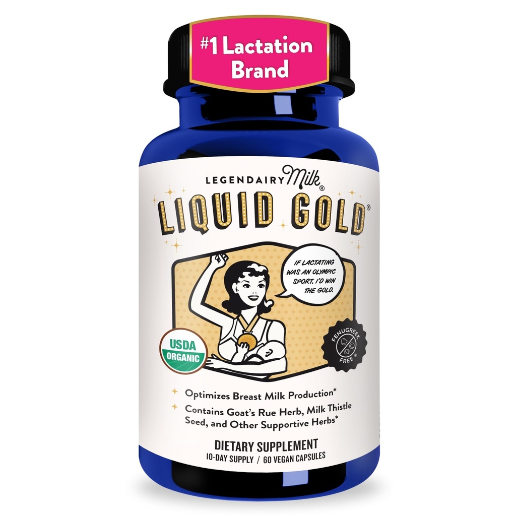 Legendairy Lait Liquid Gold Lait Support d'allaitement : supplément d'allaitement avec des chèvres biologiques Rue, Thistle de lait, Shatavari, Fenouil, Alfalfa & Anise