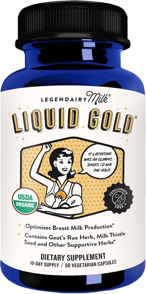 Legendairy Lait Liquid Gold Lait Support d'allaitement : supplément d'allaitement avec des chèvres biologiques Rue, Thistle de lait, Shatavari, Fenouil, Alfalfa & Anise