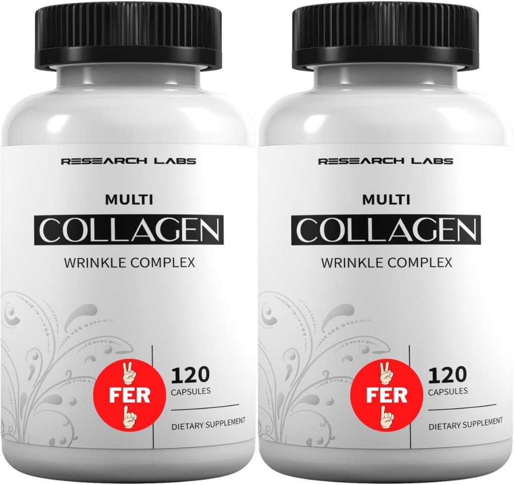 Research Labs 2 for 1 Promo 240 Collagen Pills - 6000 mg Per Day. Grass Fed Anti-Aging Support for Skin, Joints, Tendons, Bones, Hair and Nails. Paleo Friendly. Collagen Peptides Powder Supplement…