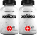 Laboratoires de recherche 2 pour 1 Promo 240 pilules de collagène - 6000 mg par jour. Support anti-âge de la graisse pour la peau, les articulations, les tendons, les os, les cheveux et les ongles. Paléo Friendly. Collagen Peptides Supplément en poudre...