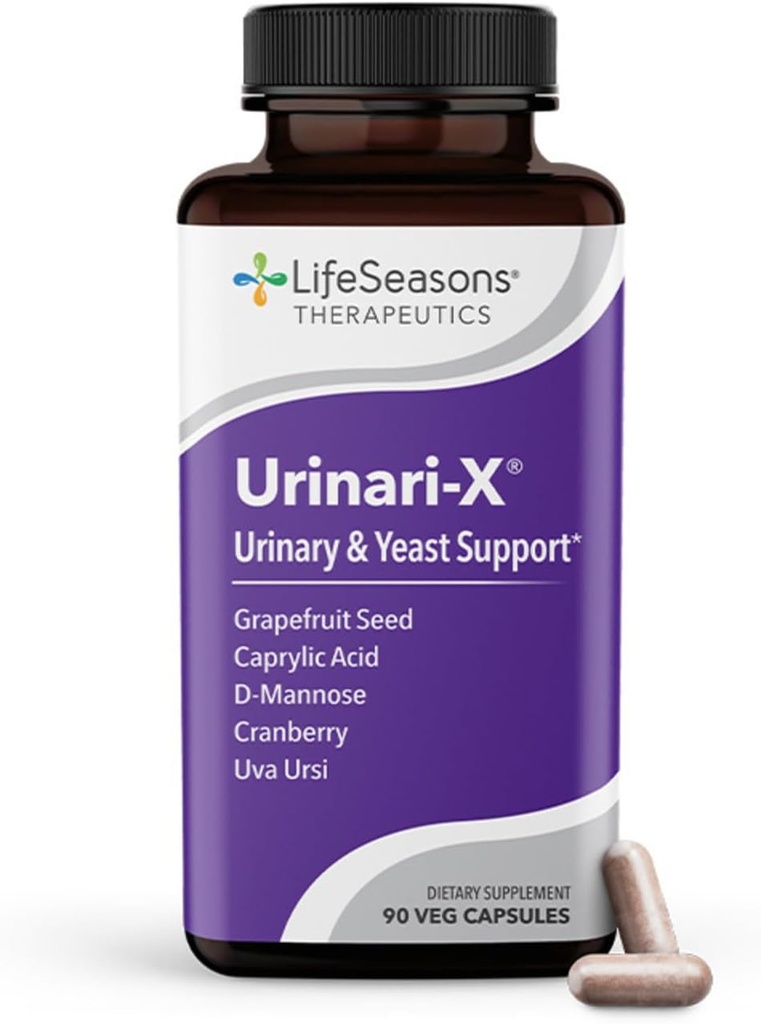 Urinari-X - Soutien du traîtage urinaire - Relief UTI à action rapide - Supplément de vitamine pour une fonction saine de la vésicule et l'immunité - D-mannose, canneberge, acide caprylique, Uva Ursi et pamplemousse - 90 capsules