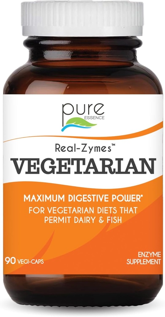 Real-ZymesTM Végétarien Supplément enzymes digestifs avec probiotiques pour une meilleure digestion - Support naturel pour soulager les ballonnements, le gaz, le bélissement, la diarrhée, la constipation, l'IBS, etc. - 90 capsules