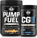 PMD Sports Ultra Pump Fuel Insanity - Pre Workout - Tropical Orange Mango (30 Servings) Sports CG5 Premium Creatine and L-Glutamine Powder (60 Servings)