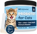 Animal Ultimate Probiotiques pour les chats – 20 espèces de poudre probiotique de chat pour traiter la diarrhée, les vomissements, le soutien digestif et la récupération des antibiotiques de chat – Cat Health Supplies (44 gr)