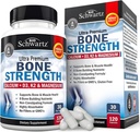 BioSchwartz Bone Strength Supplement - Supplément de santé aux os doux non constipant pour les femmes et les hommes avec complexe 9-en-1 avec zinc de magnésium de calcium D3 K2 et plus - 3ème partie testée - 1 mois