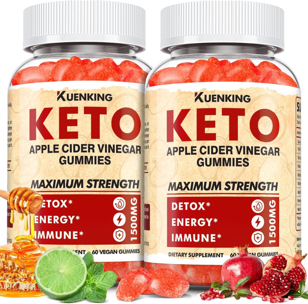 Keto ACV Gummies – Apple Cider Vinegar with Mother, Metabolism Support– with Vitamin B6 & B12 – Vegan, Non-GMO – Supports Daily Wellness – 120 Count